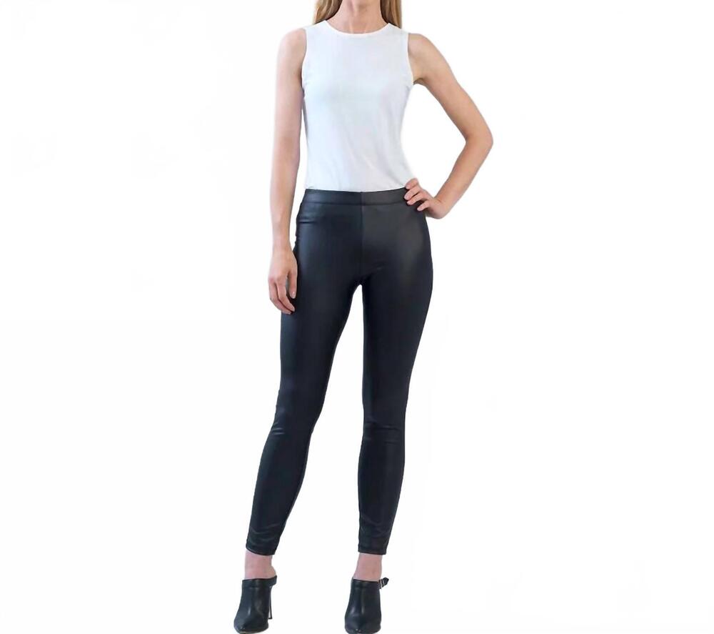 NEW CLARA SUNWOO liquid leather sheen signature legging in black